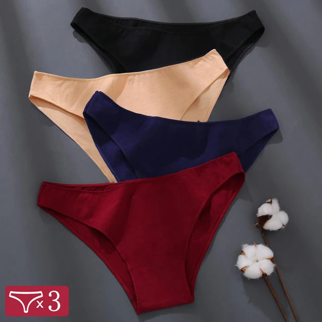 3Pcs/Set M-XXL Cotton Panties Big Size Low Rise Briefs Female Sexy  Underwear Briefs Underpants Ladies Intimates Panty Lingerie - AliExpress