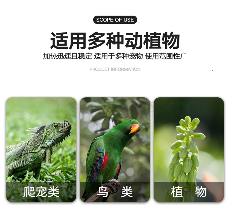 Pet Heating Lamp Parrot Tortoise Reptile Ceramic Lamp UVB Solar Lamp Cage Anti-scalding Lamp Shade