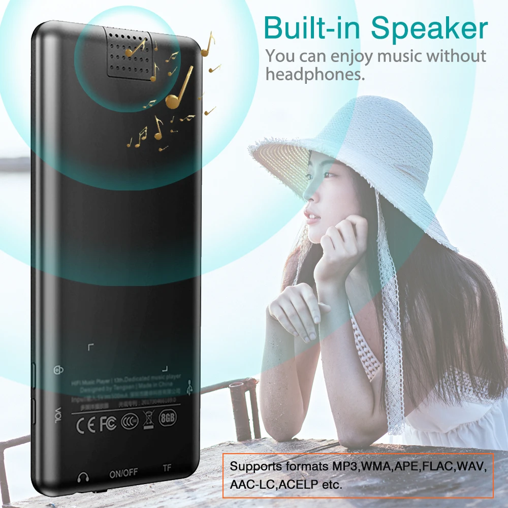 Mp3 плеер REDANT с Bluetooth и динамиком сенсорный экран 2 4 дюйма Hi Fi Walkman MP 3 Flac музыкальный