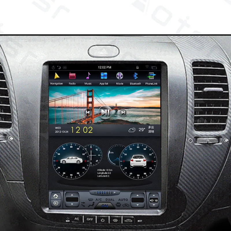 Автомагнитола Tesla style Android 8 1 12 дюйма GPS DVD радио навигация для KIA CERATO K3 FORTE 2013 +