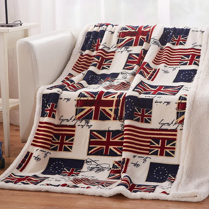 

Simanfei Lambskin Wool Blanket Flag Winter Thick Soft Warm Weighted Fluffy Flannel Fur Sofa Blanket For Beds Adult Fleece Travel Throw Blanket