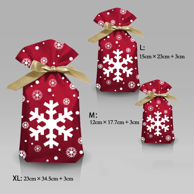 thumbnail image 1 of 5/10pcs New Year 2022 Candy Bag Santa Gift Bag Snowflake Crisp Drawstring Bag Merry Christmas Decorations for Home Noel Present, 1 of 5