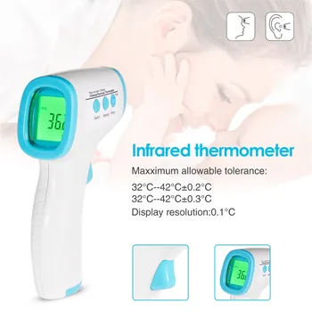 

LCD IR Forehead Ear Thermometer Digital Infrared Temporal Thermometer for Babies Kids Meter with Fever Alarm термометр уличный