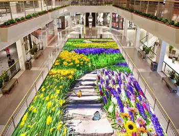 

[Self-Adhesive] 3D Road In Flowers 316612 Floor Wallpaper Mural Wall Print Decal Wall Murals
