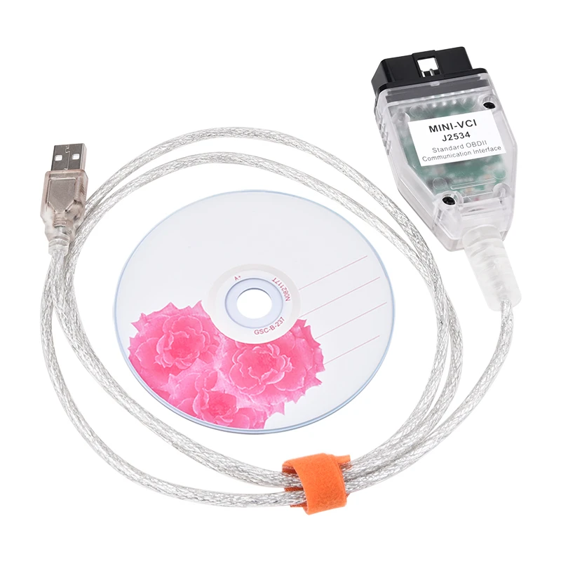 

Automotive Computer Test Diagnostic Cable Toyota Diagnostic Line Latest MINI VCI Chip J2534 Interface Cable Toyota 16pin Car