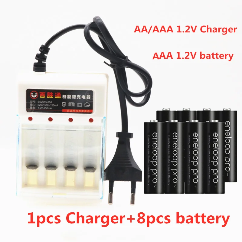 Синий Panasonic eneloop основная батарея pro AAA 3500 MAH 1,2 V NI-MH камера nikova precalent AA аккумуляторная батарея+ зарядное устройство - Цвет: Синий