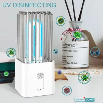 

360 Degrees 2.5W Portable UV Germicidal Lamp Household Disinfection Desktop Light Ozone Quartz UV Led Light For Home Kill Mites