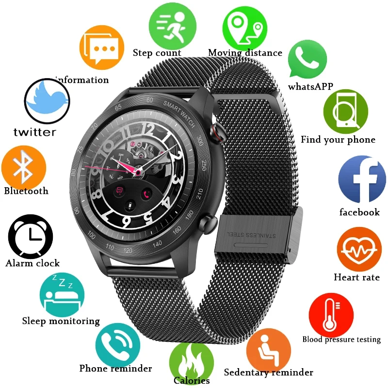 GEJIAN IP68 Waterproof Bluetooth Call Smart Watch Men Phone Full Touch Screen Fitness Watch For Android ios smartwatch Mens +Box