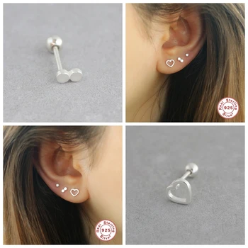 

Couples Minimalist Fine Jewelry Mini Puncture Stud Earrings For Wedding Anniversary Party Gift 100% Plata De Ley 925 Pendientes