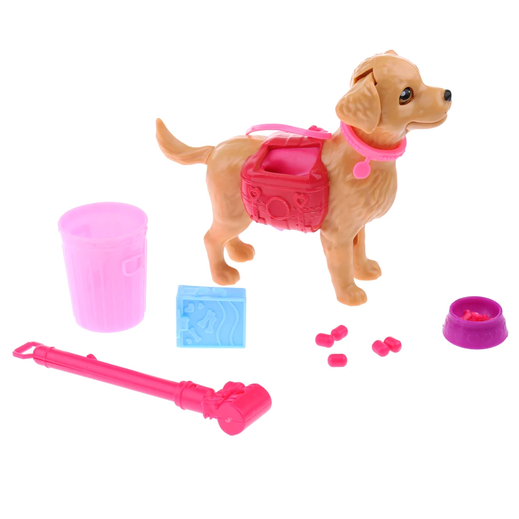 Lively Defecate Puppy Model w/ Accessories Playset for 12inch Baby Dolls Kids Toys Dolls Training Potty Puppy Dog