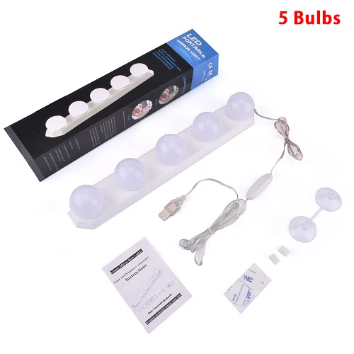 5 Bulbs 5/10 светодиодный светильник, настенный светильник, косметическое зеркало для макияжа, 3 цвета, регулируемый светильник, косметический зеркальный светильник для ванной комнаты - Цвет абажура: 5 Bulbs