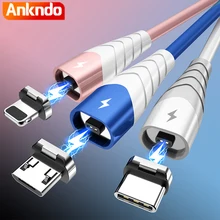 ANKNDO Magnetic Charging For Phone Fast Usb Micro Type C Cable For Iphone 12 Pro Max 3 In 1 Cord Usb C Cable Charger Wire