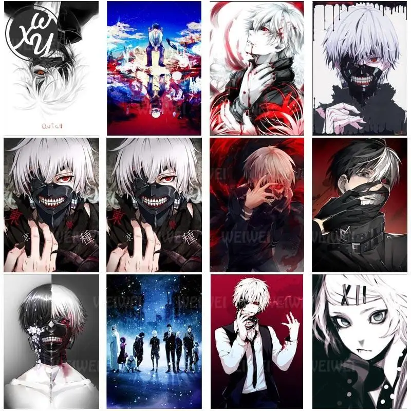 Tokyo Ghoul Diamond Painting for Adults 5D Japanese Anime Cross Stitch Kits Kaneki Ken Embroidery Fantasy Home Decor | Дом и сад