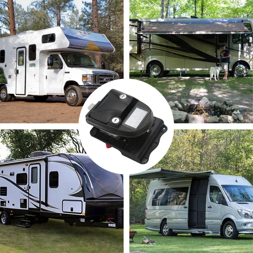 Сенсорный экран RV Keyless дверной замок с ручкой для кемпера трейлер защелка с клавиатурой и Fob 20 м беспроводной пульт дистанционного управления металлическая задняя панель