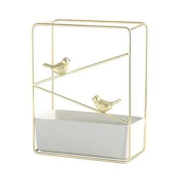 

Bird Hanging Flower Pot Simple Iron Frame Flower Pot Green Plant Clay Artificial Plant Flower Potm 2020.`