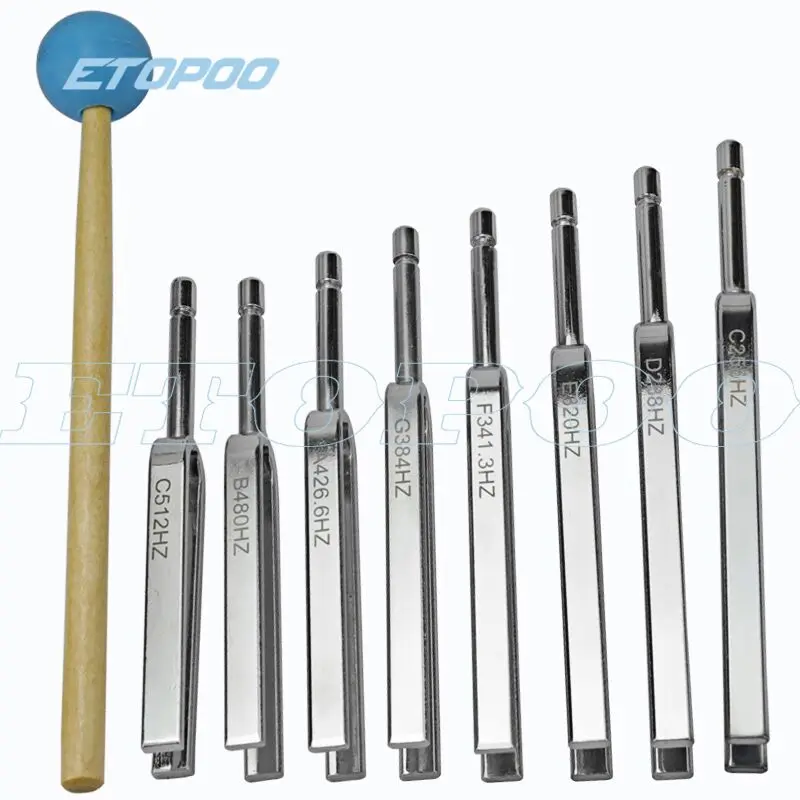 8Pcs-Aluminum-Medical-Tuning-Fork-Chakra-Hammer-Ball-Diagnostic-Mallet-Tune-Set-Nervous-System-Testing-Tuning
