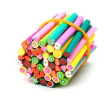 25pcs/lot Fimo Fruit Slices For Slime Supplies/Nails Art Tips Clay Artificial Fruit Slices Sticks Slimes Toys Lizun DIY