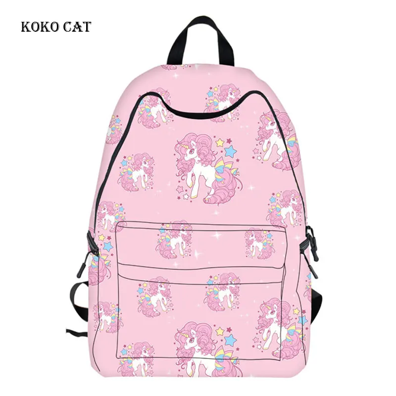 

Large Capacity Unicorn Printed School Backpacks for Teenagers Girls Water Resistant Travel Ladies Canvas Bags Mochila Infantil