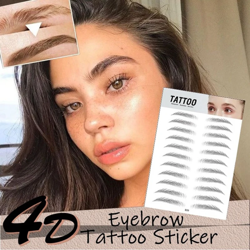 

4D Hair-like Authentic Eyebrows fake eyebrows Eyebrow Sticker Water-based Brow stickers Waterproof Tattoo Sticker Eyebrow Pastes