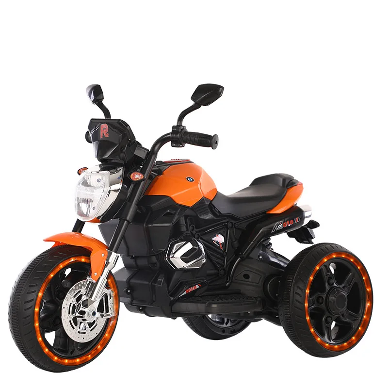 Cool Children's Electric Motorcycle Large Stroller Ride on Car Toys for Kids Dual Drive 3-6 Years Old Boys Girls Tricycles Gifts