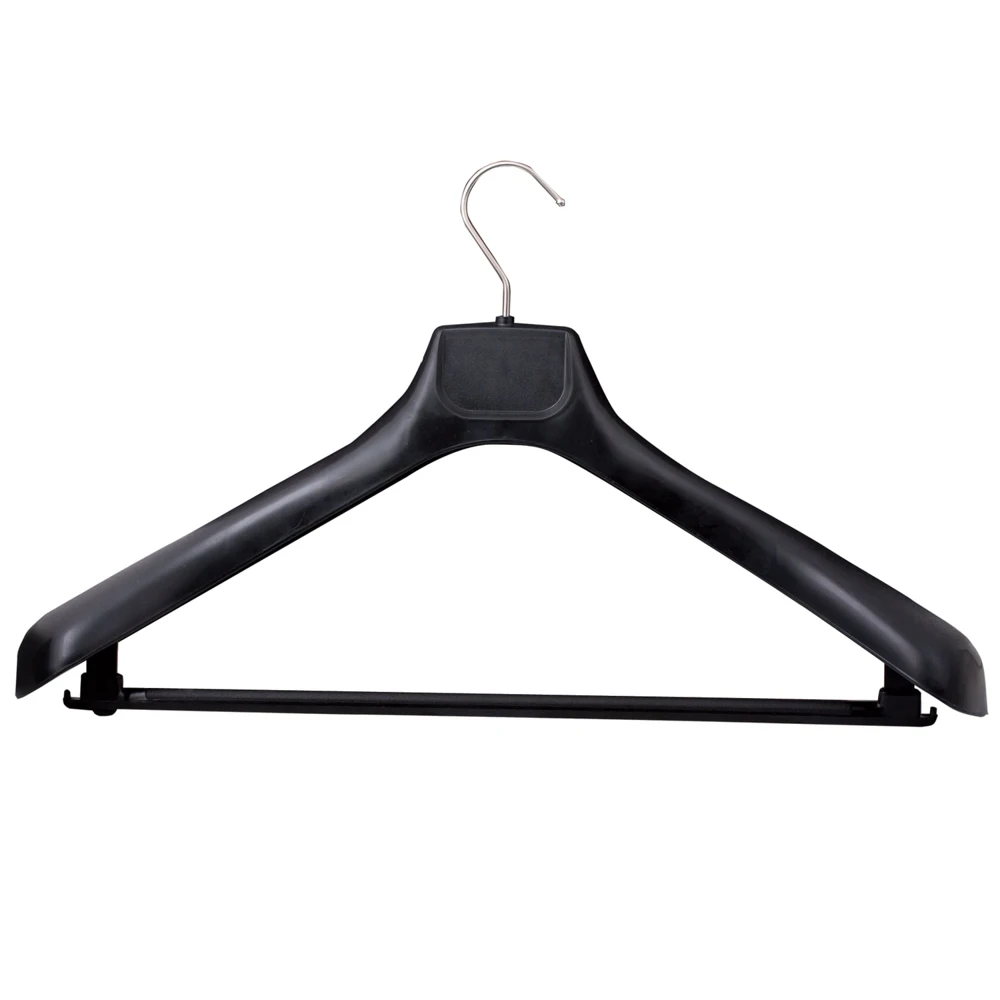 Coat hanger plastic anatomical crossbar strap hooks black Clothes storage Storage items Hangers Clothing Wardrobe Home Organization Garden | Дом