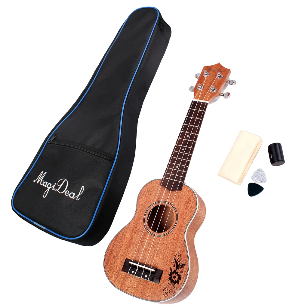 MagiDeal 2" красное дерево сопрано укулеле Уке гитара начинающих с Gig Bag