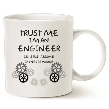 

Funny Engineer Coffee Mug Unique Christmas Gifts Idea, Trust Me, I'm an Engineer Ceramic Cup White, 11 Oz