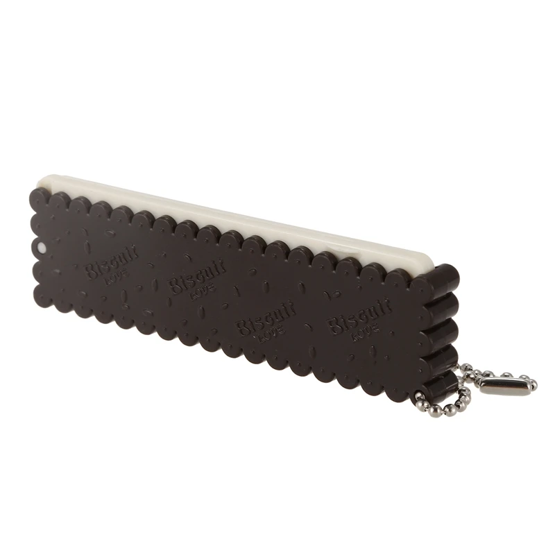 Chocolate Color Offwhite Plastic Hairdressing Travel Folding Comb with Mirror