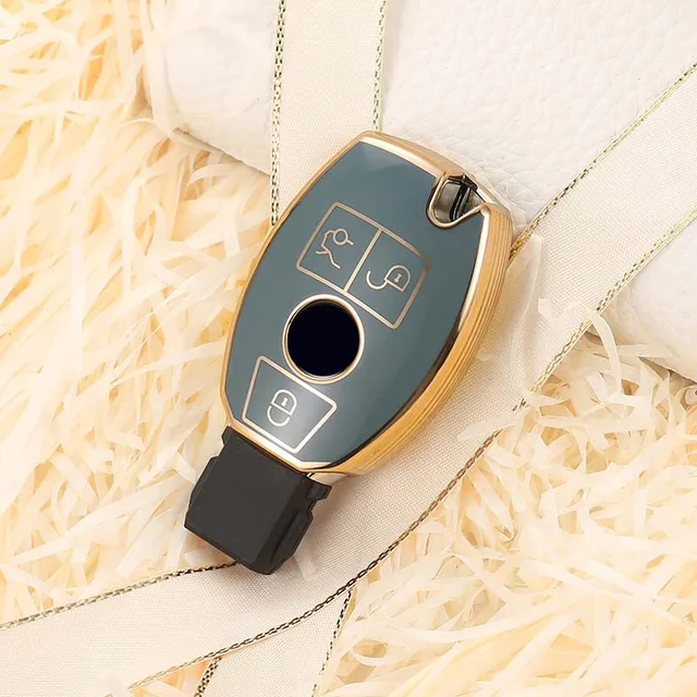 New Style Car Key Case Cover For Mercedes Benz w211 w204 A B R G Class GLK GLA GLC GLR W210 W176 W202 W463 Shell Accessories gray