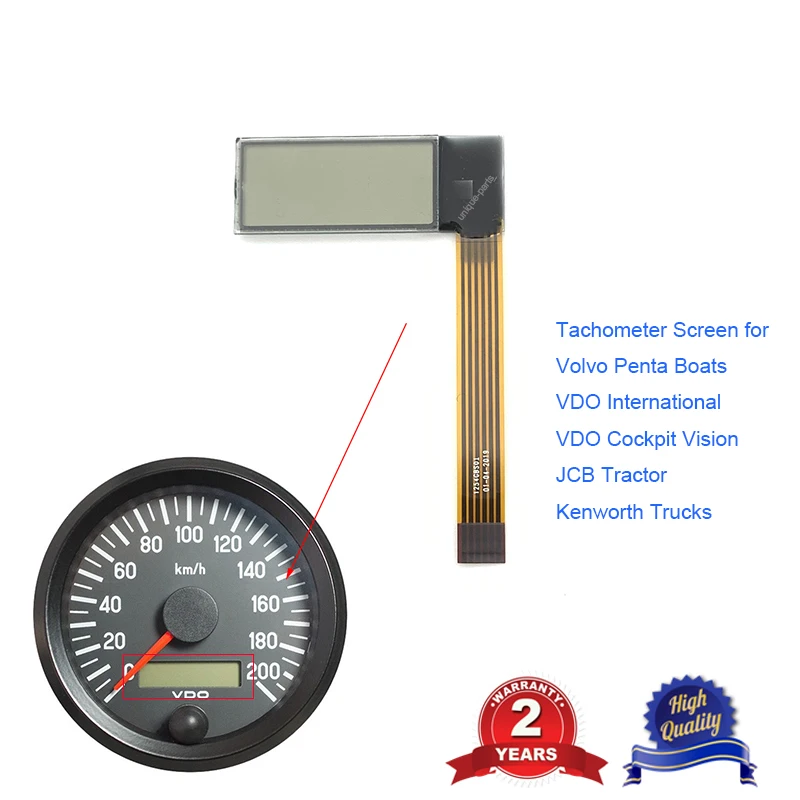VDO Tachometer LCD Screen for Kenworth Truck JCB Volvo Penta Boat