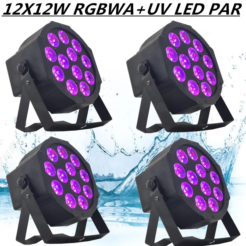 4PCS/ 12X12W led Par light RGBWA+UV PAR LED professional dj equipment led wash light