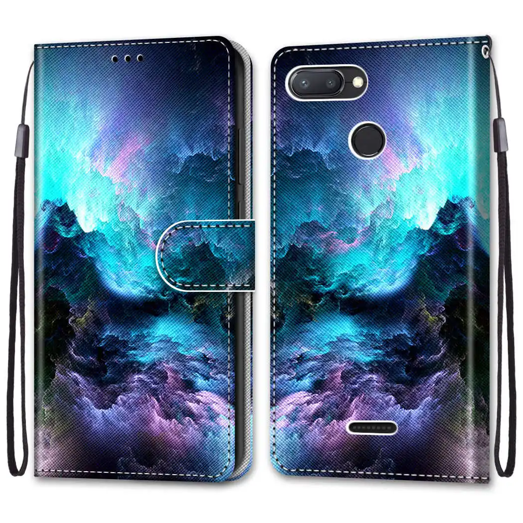 Чехол для телефона для Xiao mi Red mi 6 6A 7 7A, флип-чехол, кожаный кошелек с кошкой и волком, чехол-подставка для Red mi 6 Pro mi A2 Lite Capa - Цвет: 40