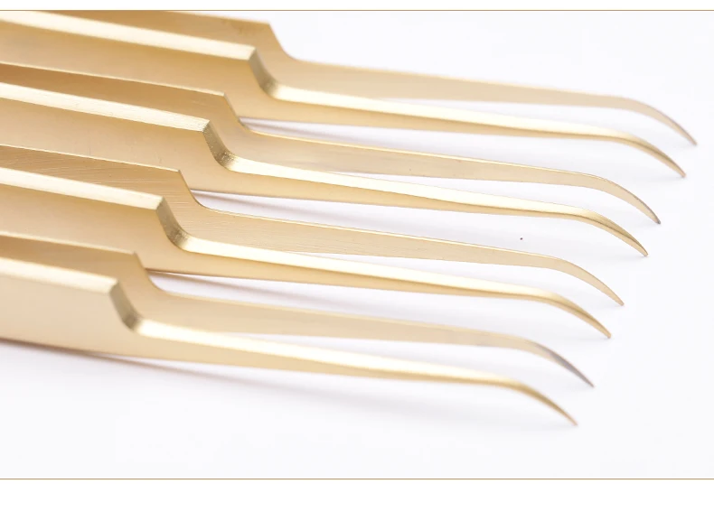 Жемчужные золотые щипцы для ресниц высокого качества из нержавеющей стали для наращивания ресниц Пинцет для объема ресниц антистатический макияж пинцет