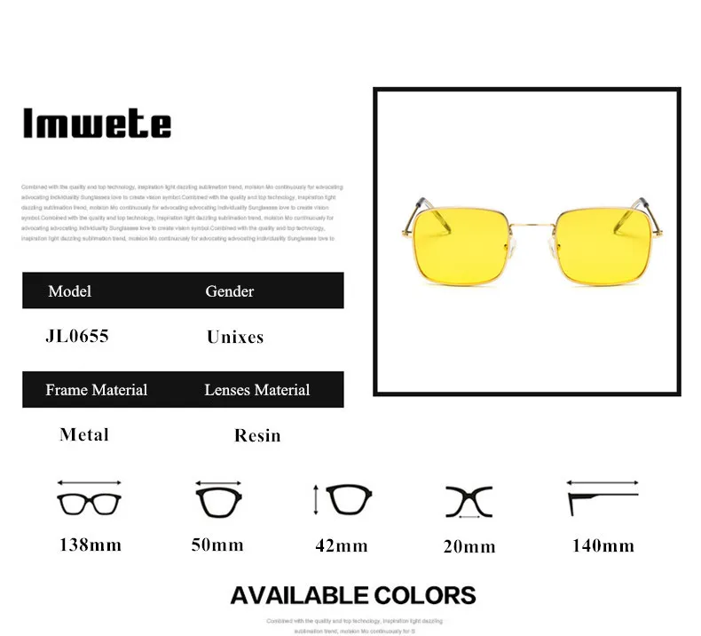 Imwete, мужские солнцезащитные очки, маленькие металлические солнцезащитные очки, Ретро стиль, для женщин, брендовая дизайнерская прозрачная оправа с прозрачными линзами, женские очки
