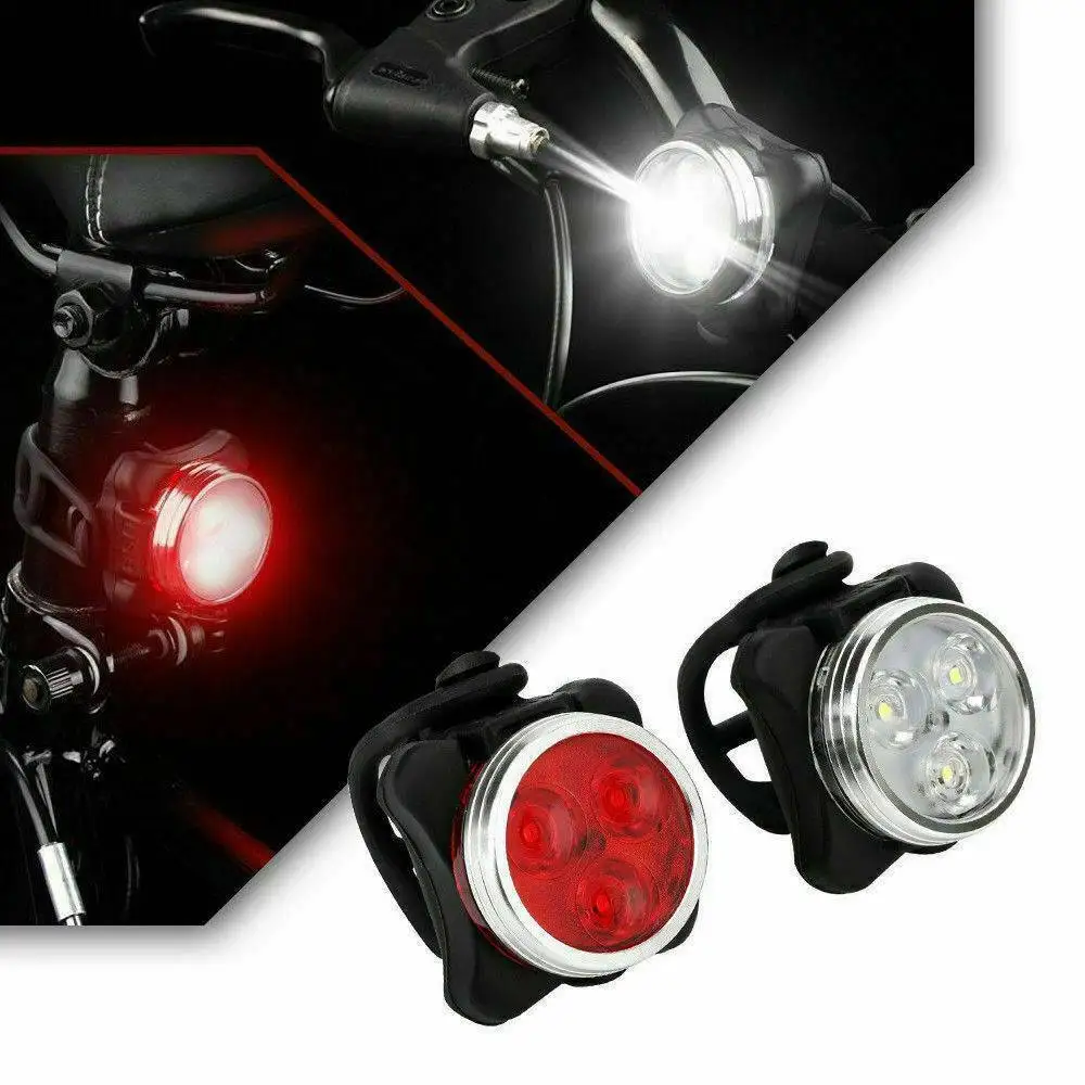 Cycling Bicycle Bike 3 LED Head Front With USB Rechargeable Tail Clip Light Lamp Outdoor Cycling bike accessories 4 modes