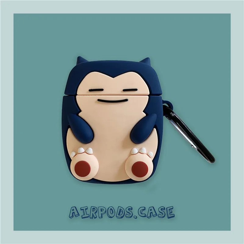 3D милый мультяшный Покемон Psyduck Snorlax Kabigon корпусы гарнитурные для Apple Airpods 1/2 силиконовый защитный чехол для наушников