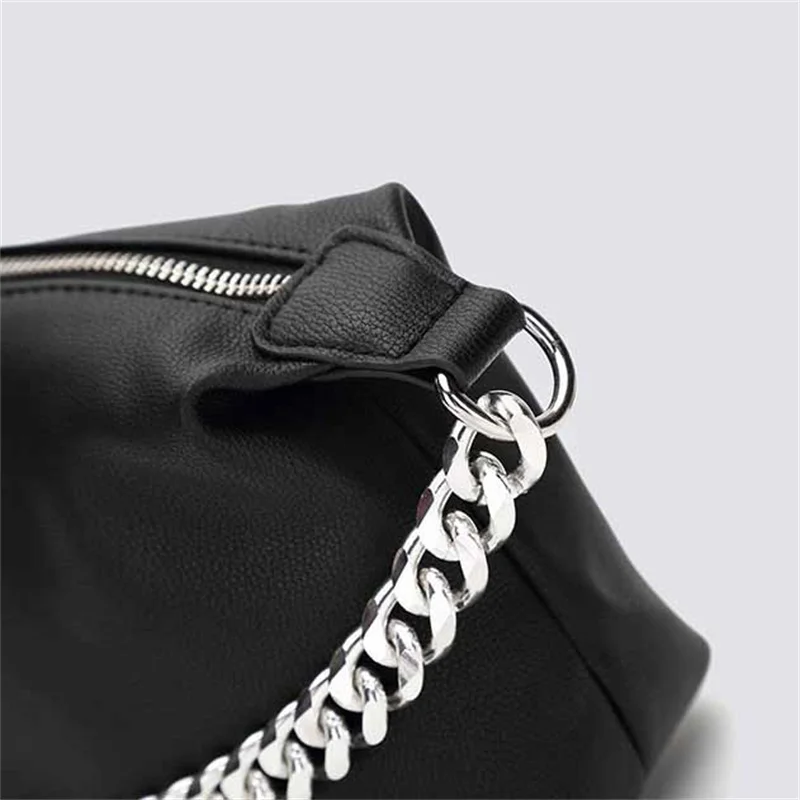 Fashion PU leather Baguette bag metal chain Shoulder Bags Brand Designer Crossbody Bags For Women 2021 Underarm Bag Women Clutch