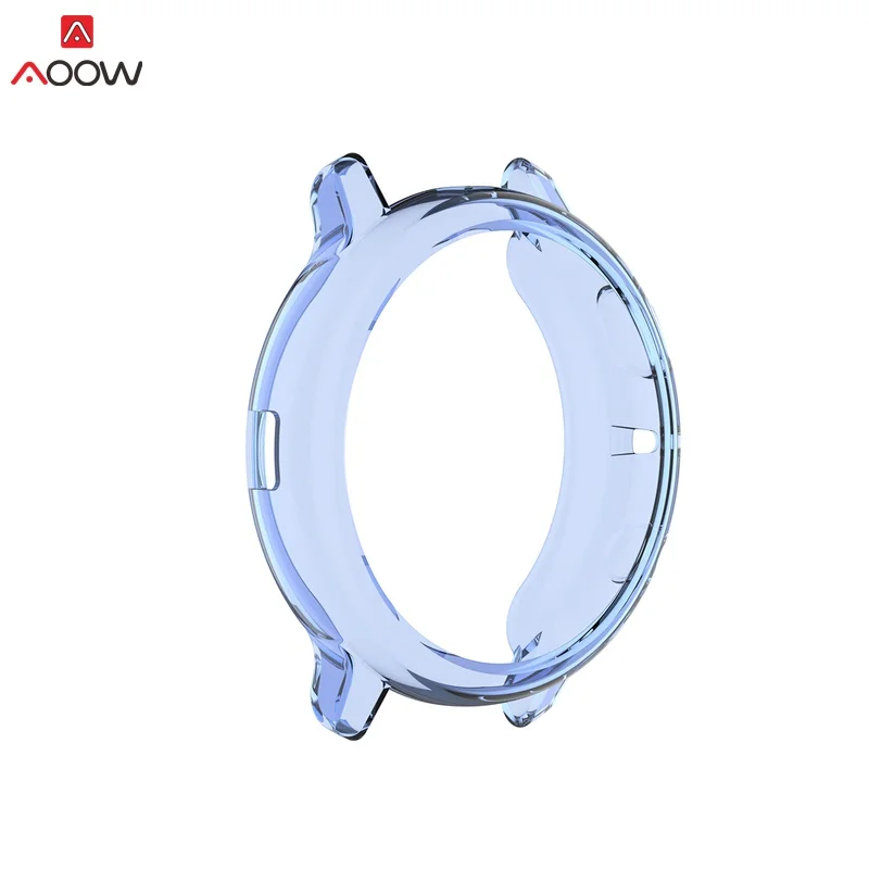 AOOW защитный чехол для samsung Galaxy Watch Active 2 R830 R820 ультра-тонкий полный чехол рамка 40 мм 44 мм чехол для часов - Цвет ремешка: blue