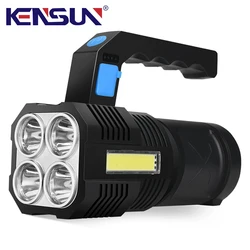 Lampe de poche LED Rechargeable, projecteur latéral COB, étanche, lampe de poche d'urgence, pour Camping 