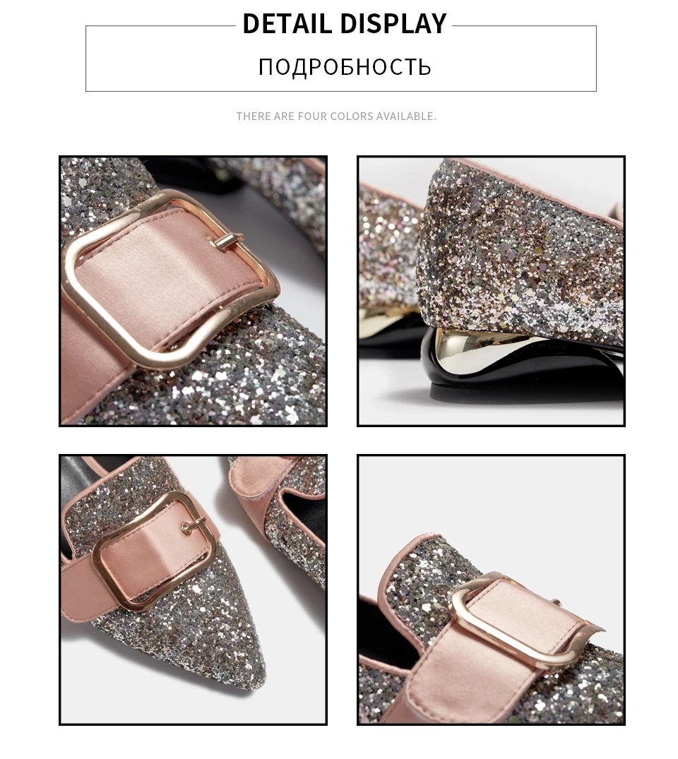 ANMAIRON/ г.; повседневные женские туфли на высоком каблуке, расшитые блестками; пикантные женские туфли-лодочки с острым носком, без застежки, с милой пряжкой; размеры 34-42
