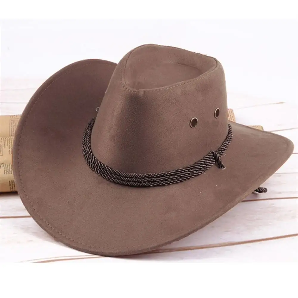 

Hot Sale New Unisex Fashion Western Cowboy Hat Solid Tourist Cap Outdoor Wide Brim Jazz Caps Gorras Free Shipping Wholesale