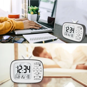 

Simple Electronic Clock Photosensitive Smart Clock Creative Alarm Clock Retro Three Group Alarm Clock-Dropship