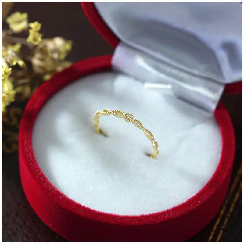 GZXSJG кольцо с натуральным бриллиантом подлинное 9 к желтое золото Юбилей обручальные кольца ювелирные изделия драгоценные камни кольца для женщин девушек - Цвет камня: GR002D-Y-14K