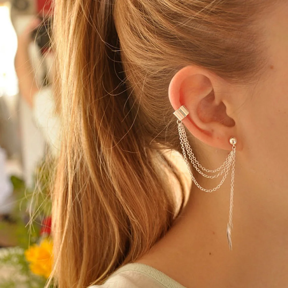 

Stylish Simple Style Leaf Clip On Earrings For Women Geometric Stud Earing Brincos Gift Ear Cuff Earings Fashion Jewelry 2019