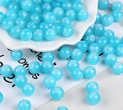 NO.7 Диаметр 6 мм Мини круглая бусина для браслета и ожерелья Diy кукла украшения волос аксессуары красочные стеклянные свободные стеклянные бусины S0350H - Цвет: NO.7