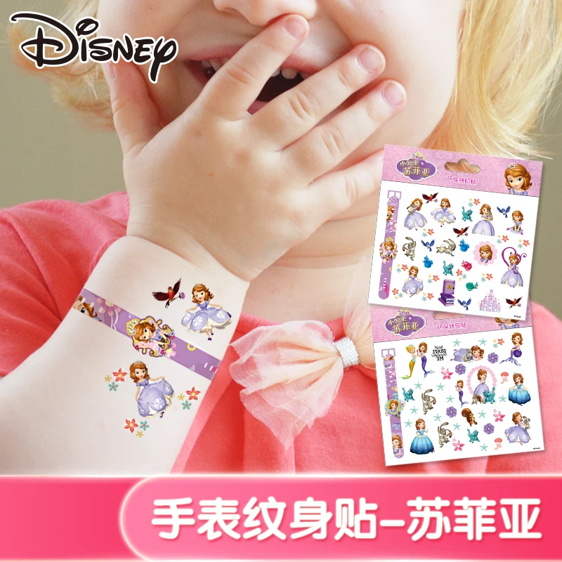 Genuine Sophia Mickey Minnie Cartoon Disney Princess Tattoo Stickers Personalized Waterproof Watch Stickers Event For Girls Gift