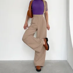 Pantalon droit taille haute pour femme, vêtement de printemps 2022 