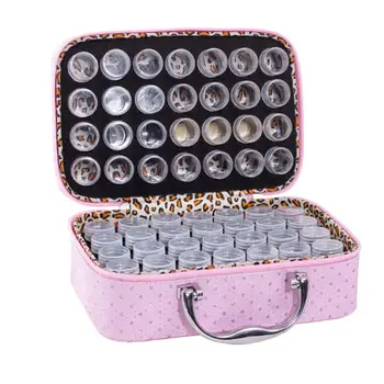 

NEW 56 Bottles Diamond Painting Box Tool Container Storage Box Carry Case Holder Hand Bag Zipper Design Shockproof Durable