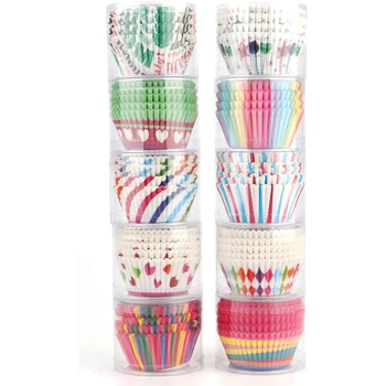 

1000 Pcs Paper Baking Cups Cupcake Liners Muffin Liner, Baking Cups Paper Cupcake and Muffin Baking Cups, 10 Styles