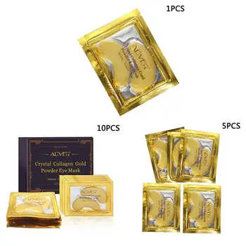 

1/5/10pcs Gold Crystal Collagen Eye Mask Eye Patches Anti-puffness Eye Mask For Face Care Dark Circles Remove Gel Eye Mask